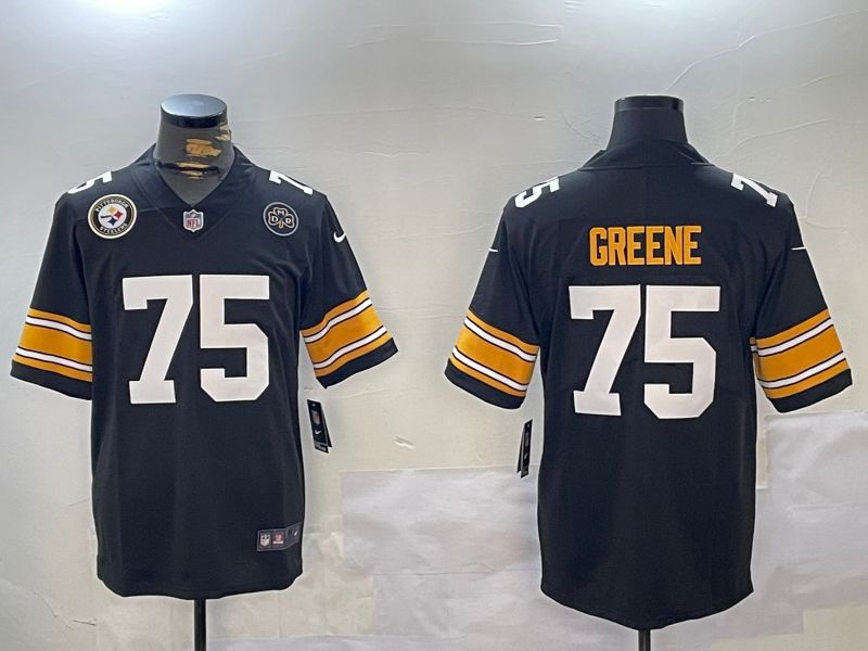 Men Pittsburgh Steelers #75 Greene Black 2024 Nike Vapor Limited NFL Jersey style 3->pittsburgh steelers->NFL Jersey